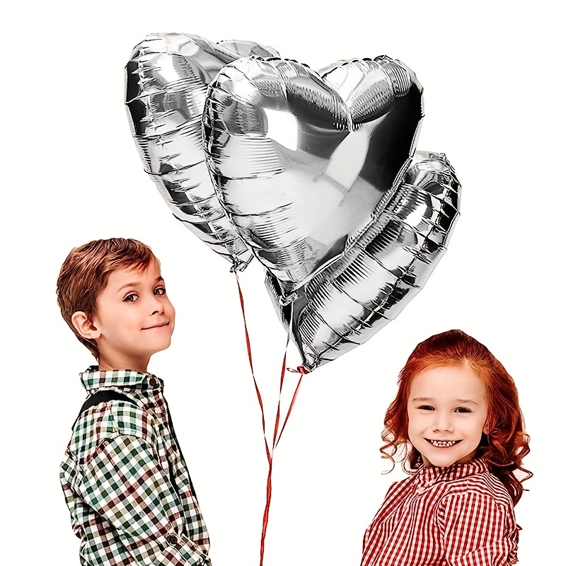 Déco de fête - Ballon hélium coeur argenté - Anniversaire enfant