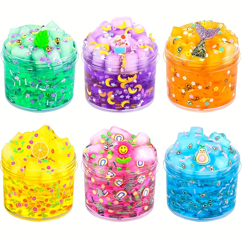 Eosarcu Le kit de fabrication de slime pour filles comprend 18 slimes en  cristal, poudre phosphorescente, pot à paillettes, accessoires de slime  moelleux et tapis de jeu, cadeaux d'anniversaire pour filles et