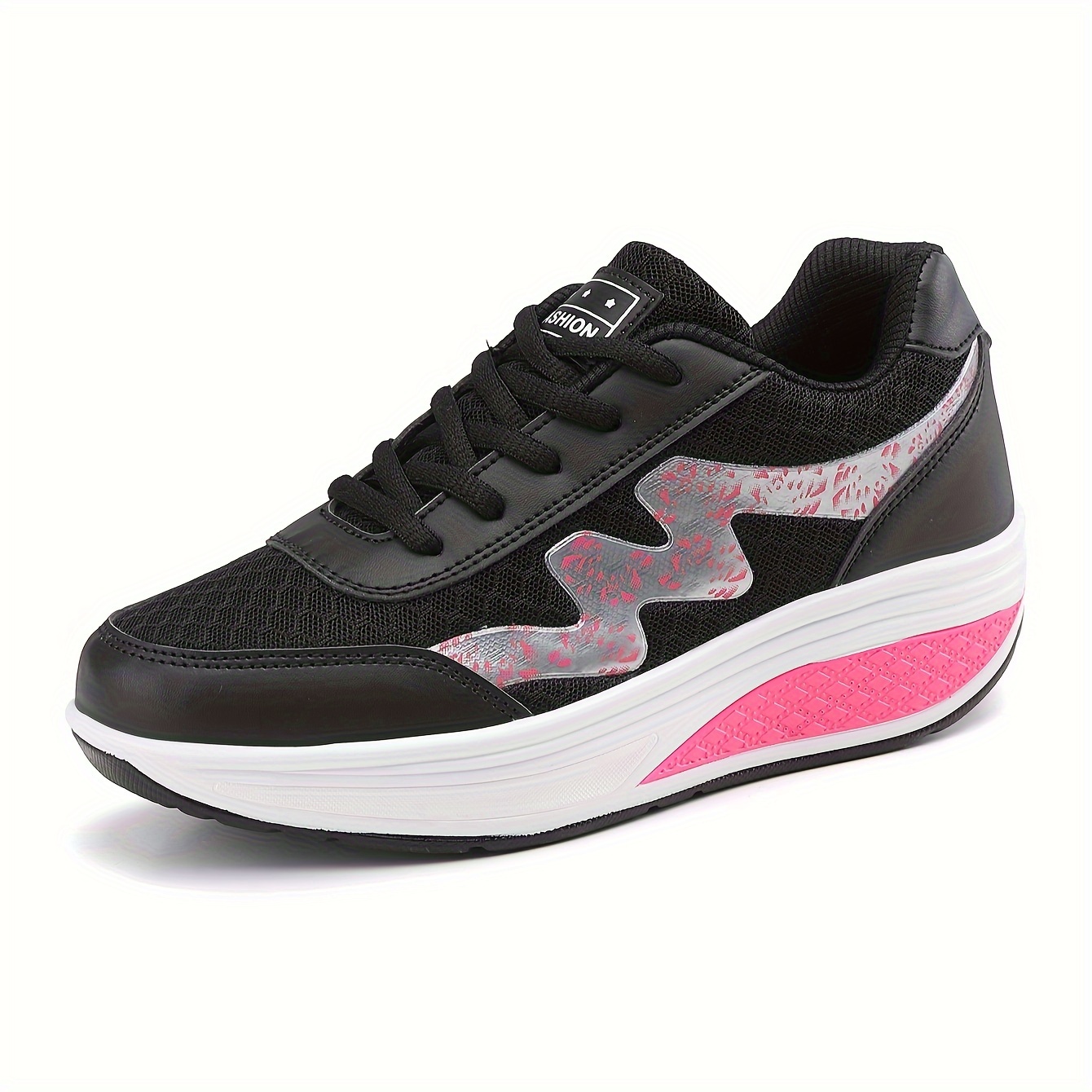 

Women's Lace-up Mesh Fashion Chunky Sneakers - Perfect For Walking & Casual Wear!