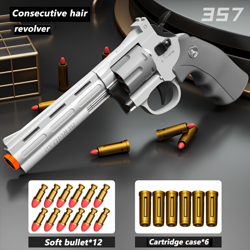 Long Revolver Cap Gun Pistol(containing 6 Bullets And 12 Soft Bullets) 6 651f095f93cf34666b0e02dc1bd28ebb