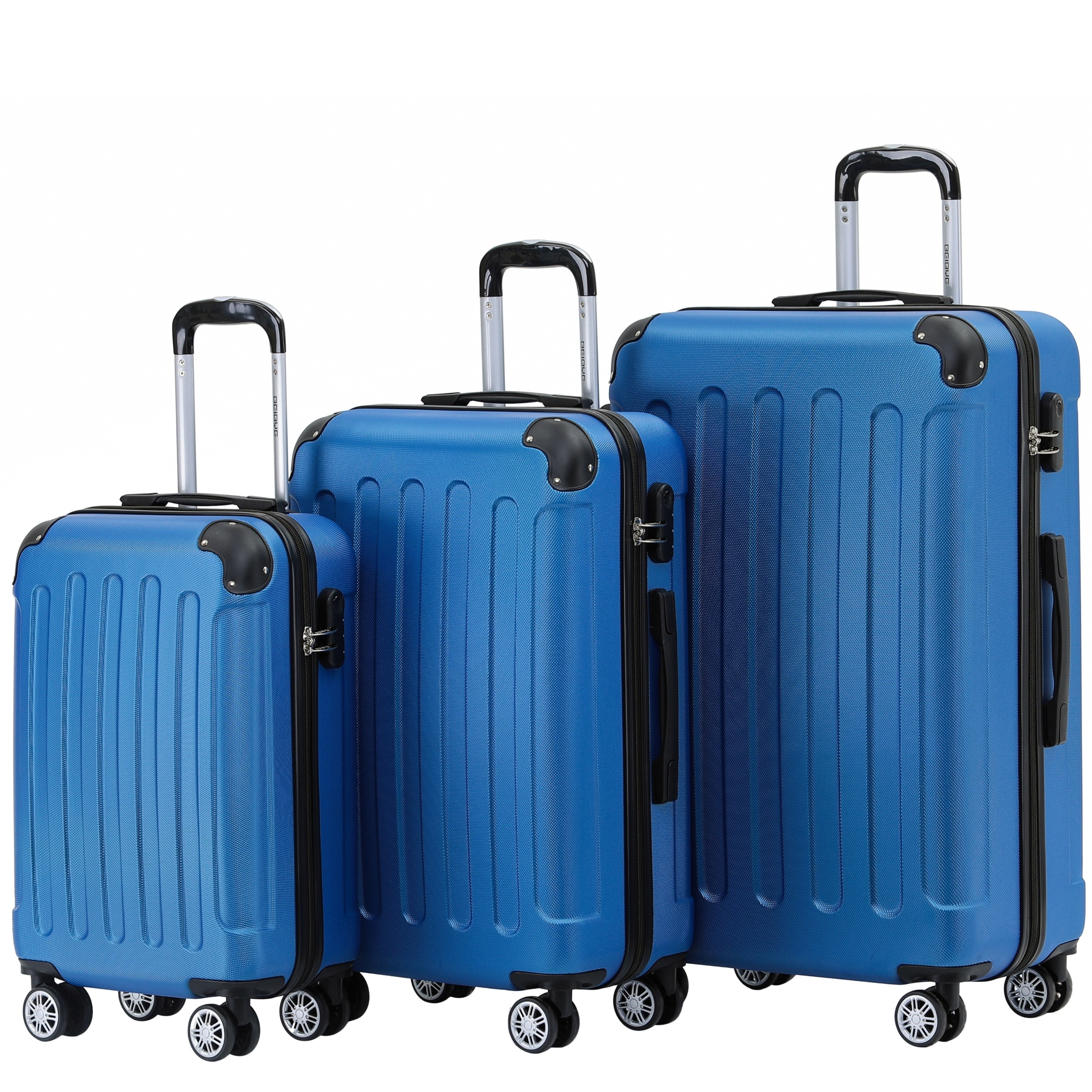 Juego de maletas de 4 piezas, Juego de maletas de carcasa dura de ABS  Maletas de viaje ligeras con ruedas giratorias Funda de maleta gratis (18  20 24