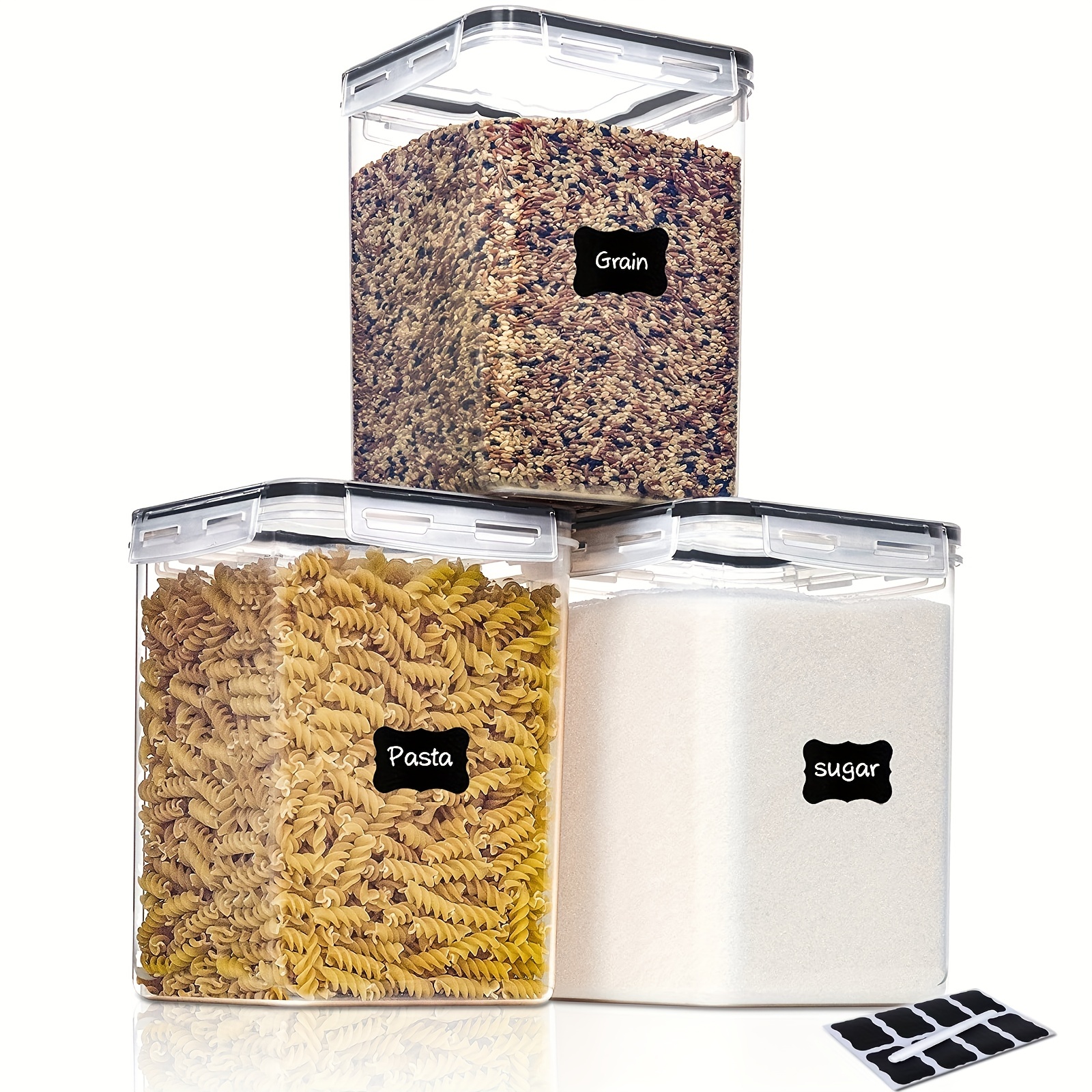 Chef's Path Airtight Food Storage Containers (Set of 4, 2.8L) - Tall Pasta  Storage Containers for Pantry & Kitchen Organization, Spaghetti, Noodles
