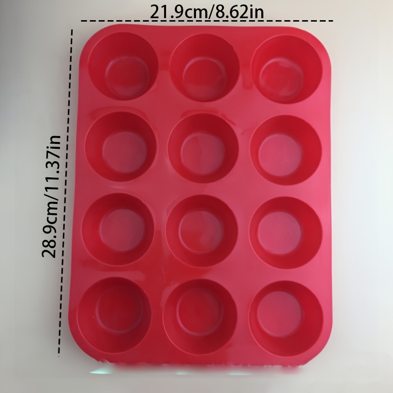 12 Round Muffin Cups Cookie Cake Baking Silicone Molds Ice Cream Jelly Molds  Aroma Candle Molds - Temu