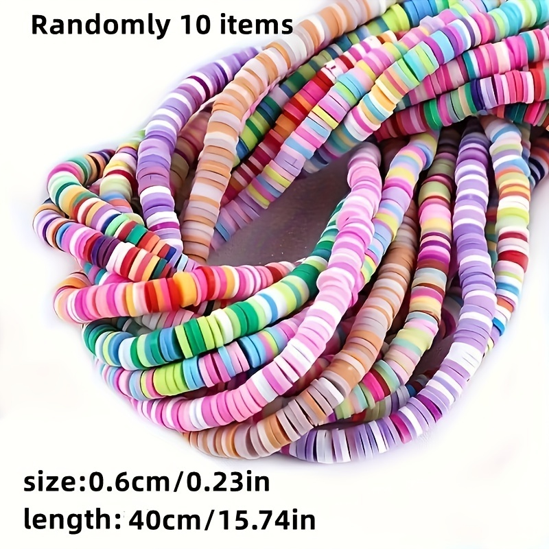 Rainbow Soft Clay Strips Flat Round Polymer Clay Beads - Temu