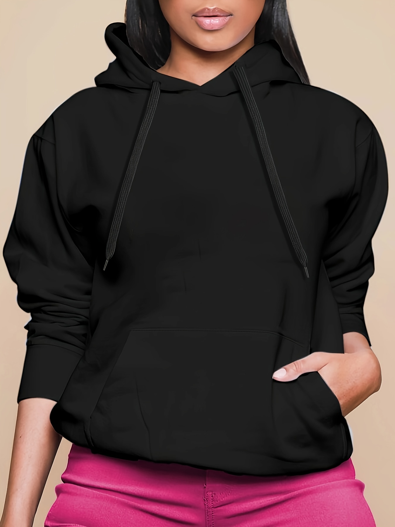 Plus Size Casual Sweatshirt Women's Plus Solid Long Sleeve - Temu