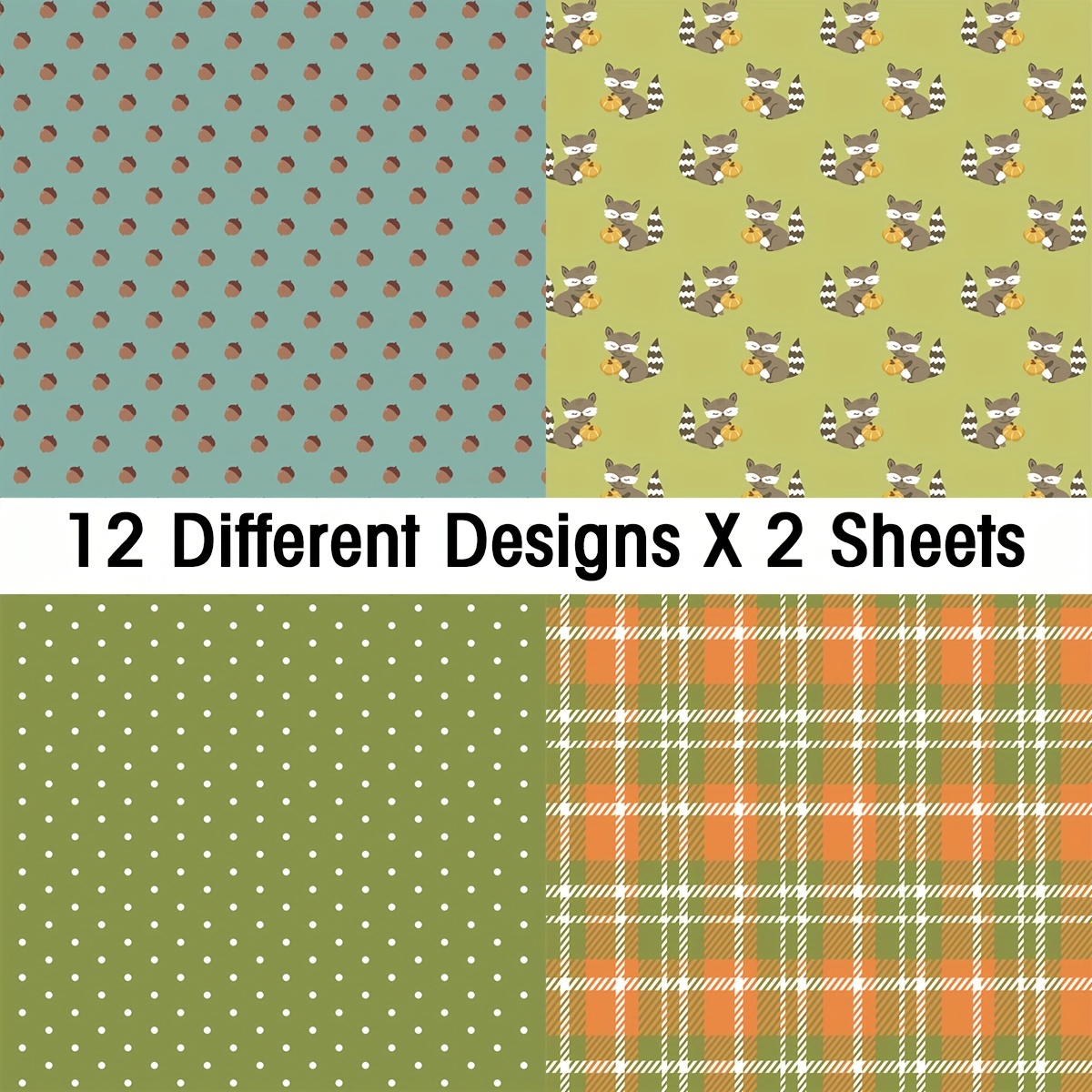 12 Sheet 6 Thanksgiving Patterned Paper Pack Scrapbooking Paper Pad  Cardstock Handmade Decorative Craft Paper Background