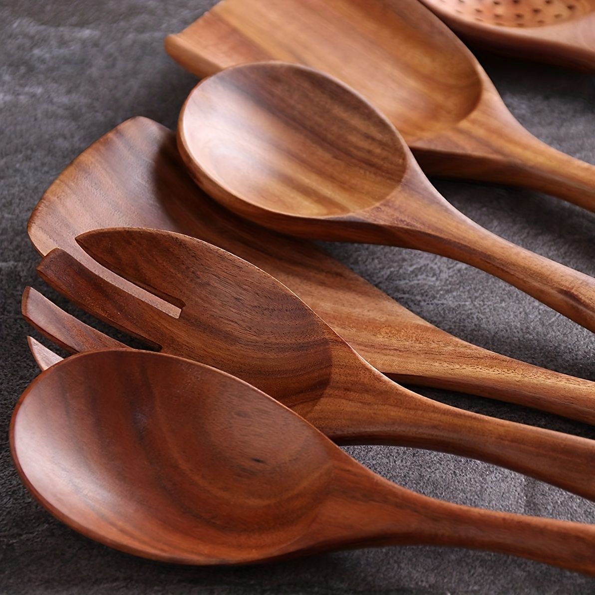 Juego de utensilios de cocina de madera, cucharas de madera para cocinar –  8 piezas de madera de coc…Ver más Juego de utensilios de cocina de madera