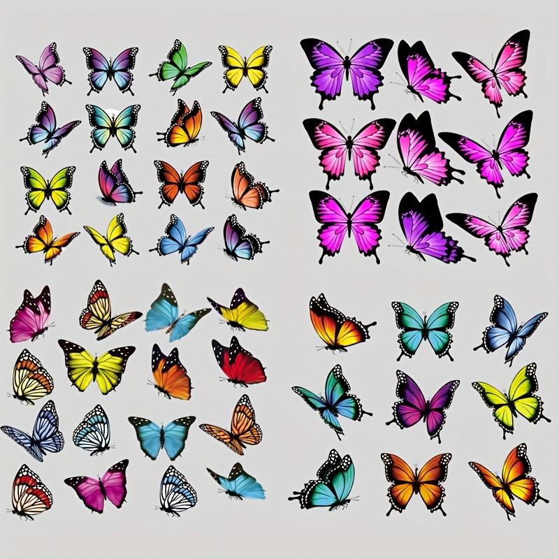 Butterfly Iron on Patches 3Pcs Colorful Cute Animal Heat Transfer