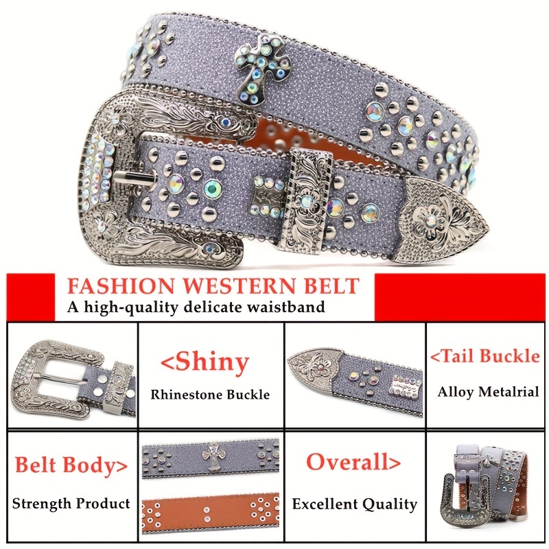 flower carved y2k belt hip hop pu leather - Temu display picture 2