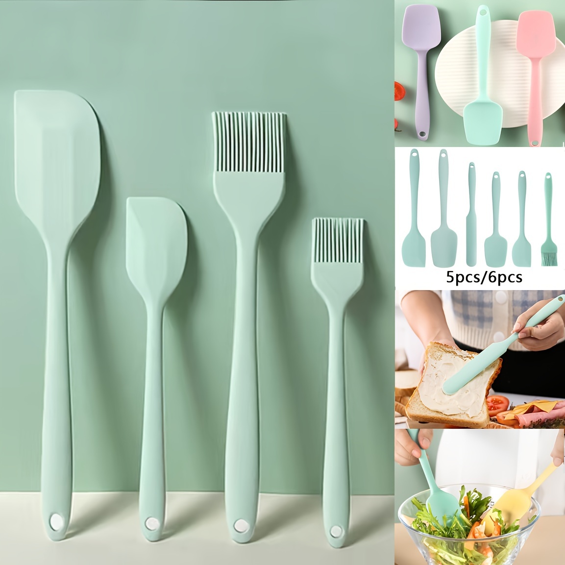 1pc grande spatule en silicone, spatule d'avocat translucide  multifonctionnelle intégrée tout compris, spatule à crème à gâteau, spatule  à crème à 230 degrés résistante aux hautes températures, grattoir à  mélanger, outils de