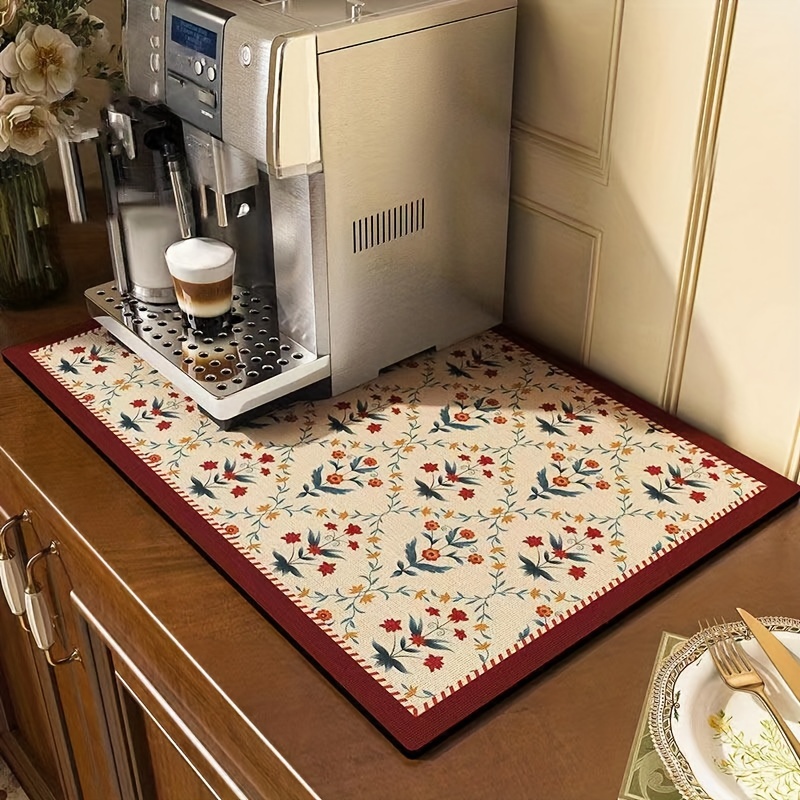 1pc Tableware Mat Super Absorbent Coffee Plate Large Kitchen Absorbent  Drying Pad Quick Drying Drainage Pad