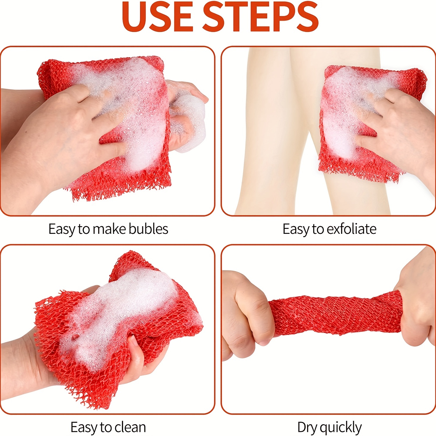 African Exfoliating Net - 2pcs Bathing Sponge Set