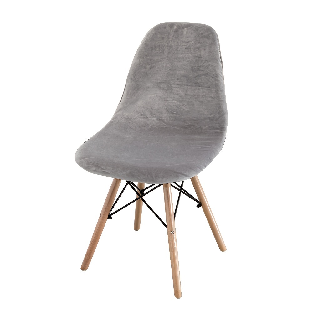 Grey velvet shell chair hot sale