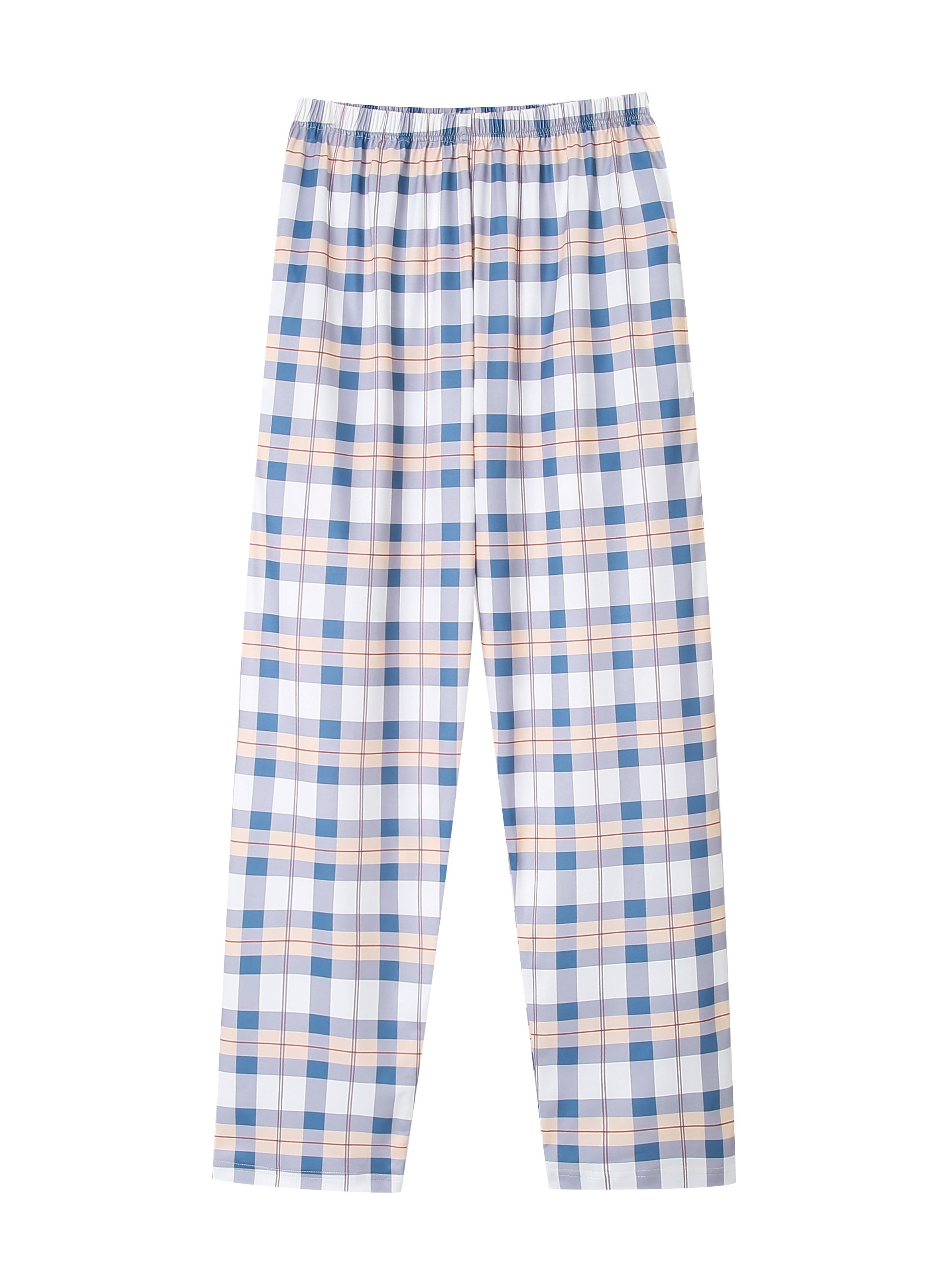 100% Cotton Plaid Pajama Pants for Women- Soft Comfortable Casual Loose Sleepwear  Ladies Lounge Wear Pants(Light Gray) 