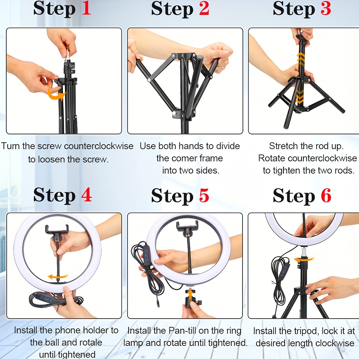 Selfie Ring Light With Tripod Stand Mobile Holder - Temu Philippines