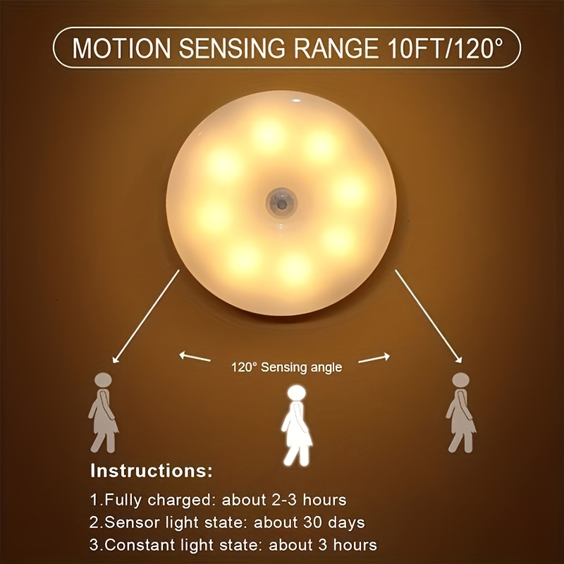 Luz Led Inteligente Detección Cuerpo Humano Luz Armario - Temu Chile