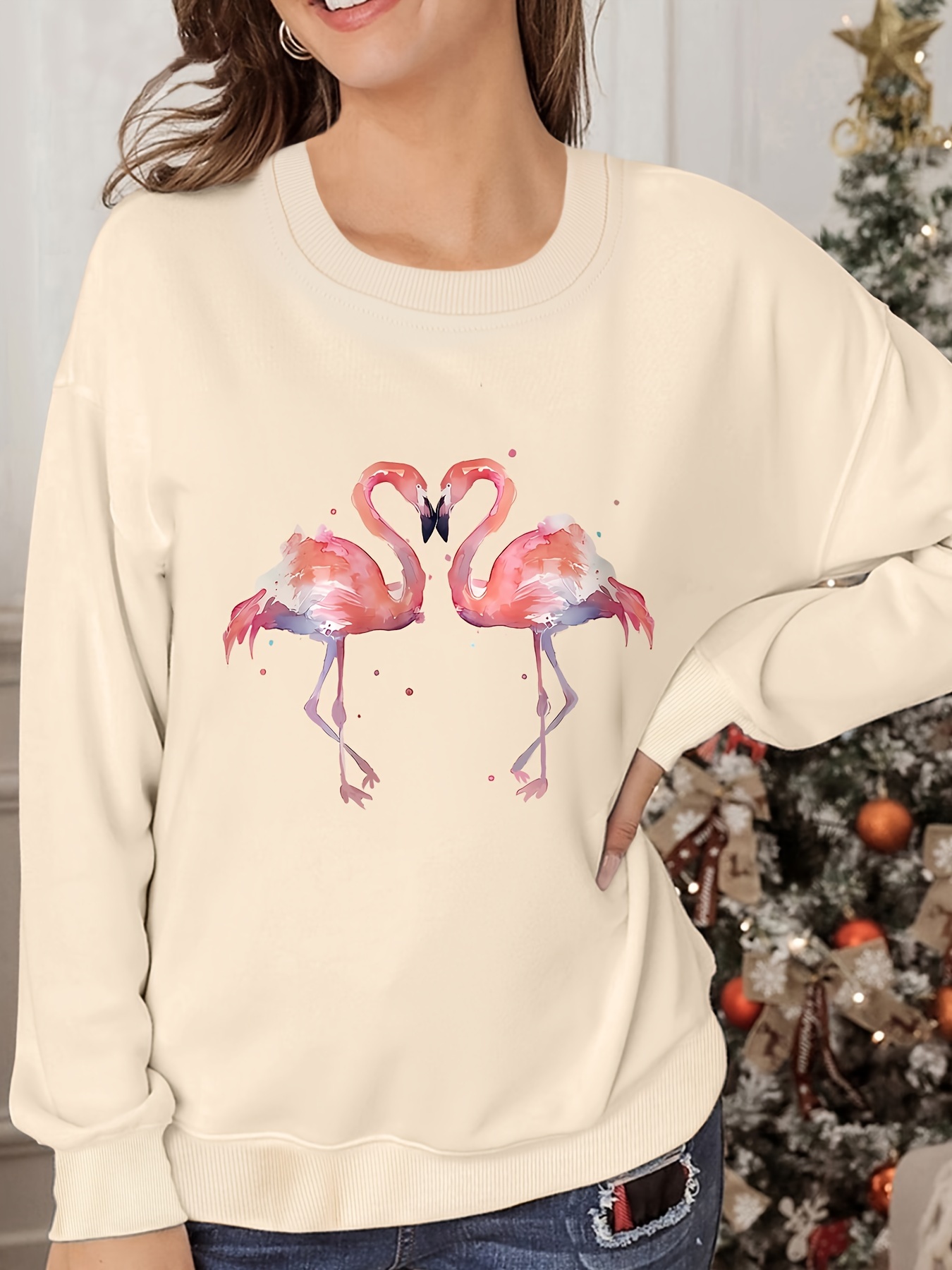 Festive Flamingos Leggings: Women's Christmas Outfits