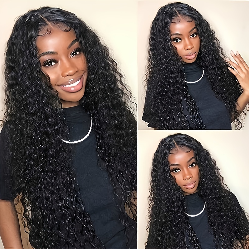 Water Wave Wig T Part Lace Human Hair Wigs Wet And Wavy Human Hair Wigs For Woman 13x6x1 T Part Lace Wigs Beginner Friendly Natural Color Easy To Inst