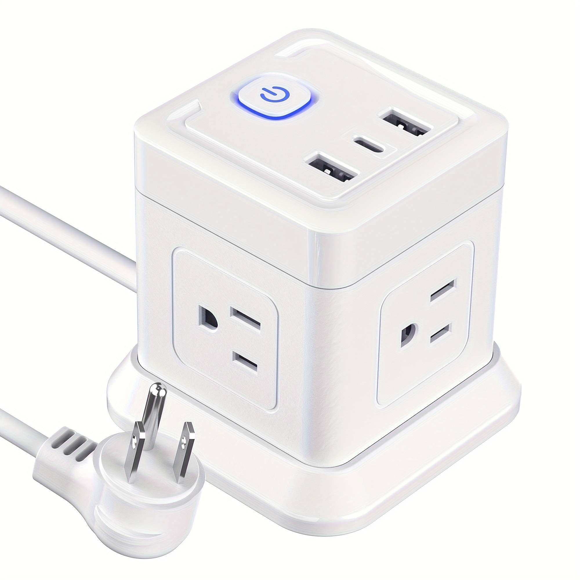 Anker Power Strip, PowerPort Cube USB with 3 Outlets and 3 USB Ports, 5 ft  Extension Cord, White 