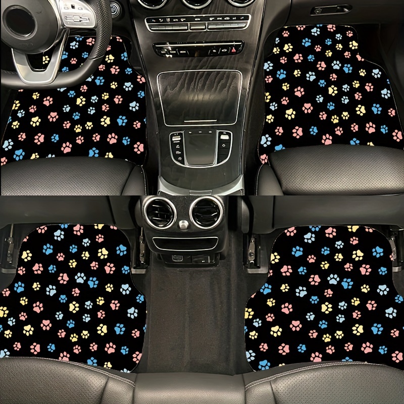 Colorful Puppy Paw Pattern Car Floor Mat For Four Seasons - Temu