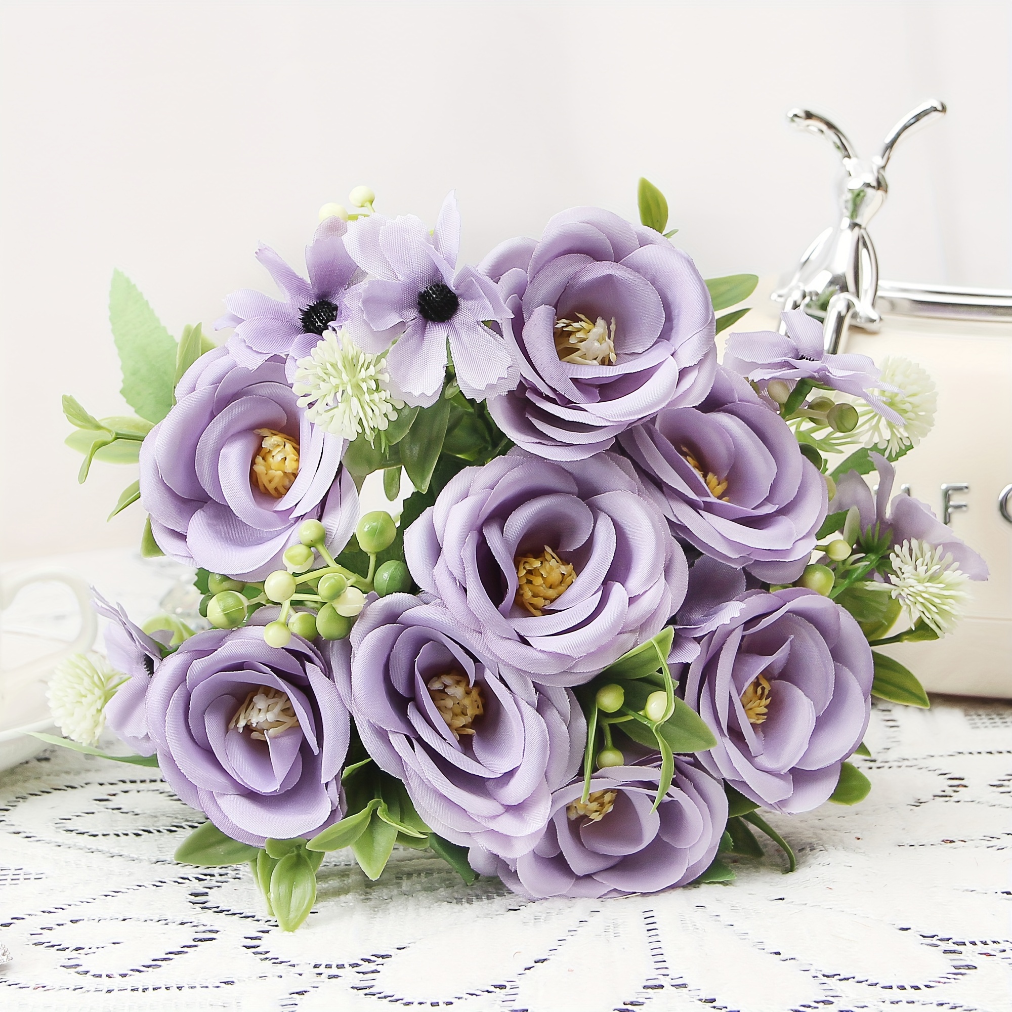 1pc Fiori Artificiali Bouquet Lavorati A Maglia, Prodotti Finiti Rose  Intrecciate A Mano, Centrotavola Artificiale Per Fiori, Forniture Per Feste  Di Matrimonio, Fidanzamento, Addio Al Celibato, Compleanno, Anniversario,  Decorazioni Per La Casa 