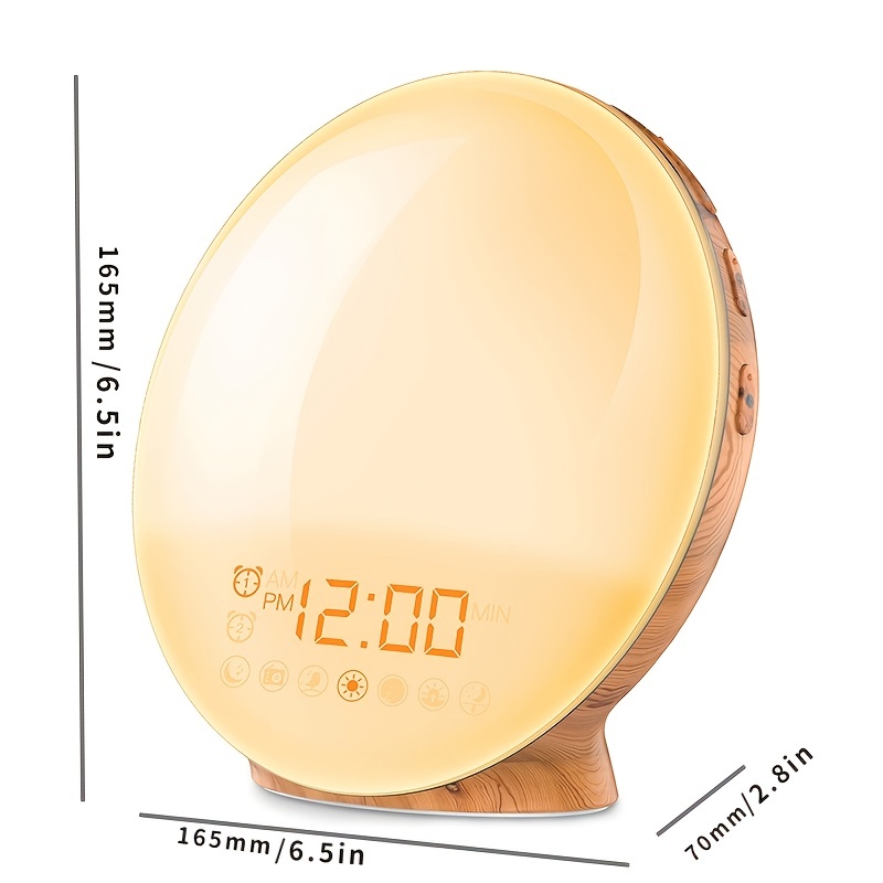  Sunrise Alarm Clock for Heavy Sleepers, Wake Up Light with  Sunrise/Sunset Simulation, Dual Alarms & Natural Sounds, Snooze & Sleep  Aid, FM Radio, 7 Colors Night Light for Bedroom, Ideal for