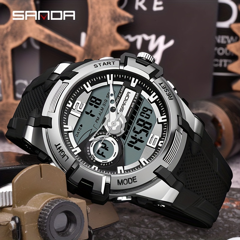 Sanda Montre Luxe Double Affichage Num rique Hommes Chronographe