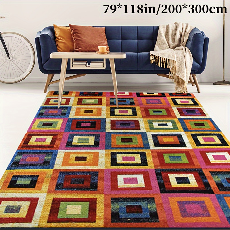 Large Geometric Area Rugs Outdoor Indoor Crystal Velvet Area - Temu