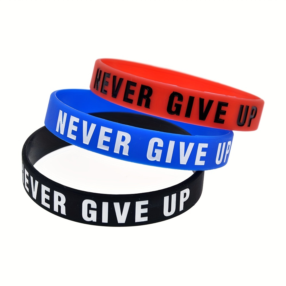Never Give Up Motivational Silicone Bracelets