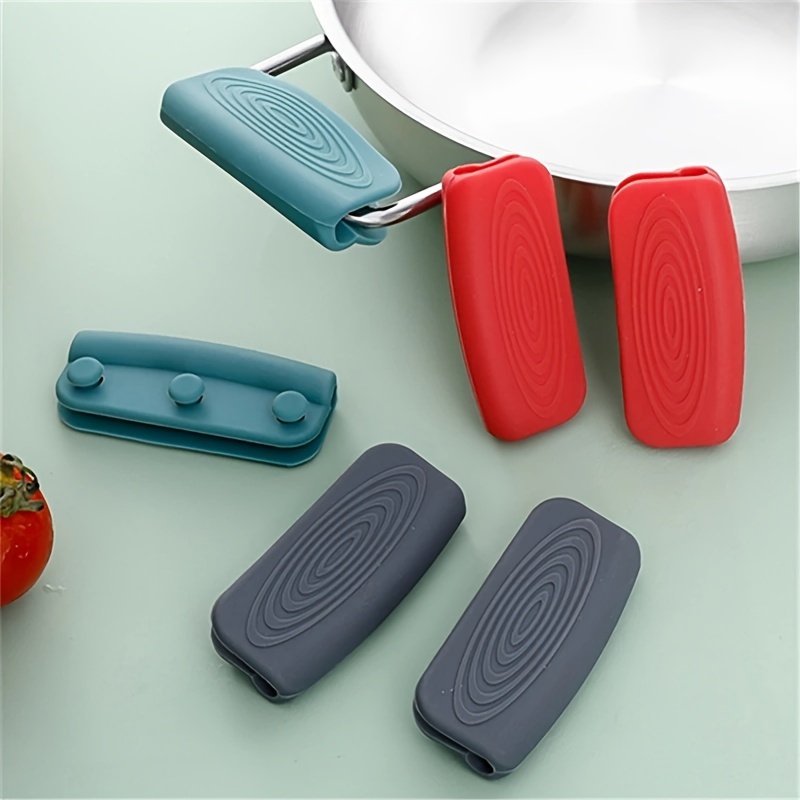 Silicone Hot Handle Holders Cover 4 Pack Cast Iron Skillet Handle Cover Pot  Handle Holder Sleeve Non-Slip Heat Resistant Removable Potholder for Metal