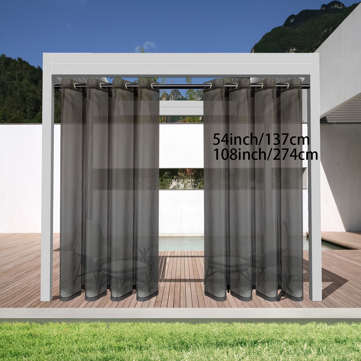 1 Panel Cortinas Transparentes Impermeables 54 X 84 Pulgadas - Temu Chile