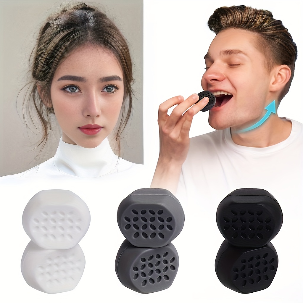 Jawline Exerciser for man&women, Jaw Exerciser, 3&4 Resistance Levels  Silicone Jawline Exerciser Tablets, Sharp Chin Line, Facial Slimming - Jaw