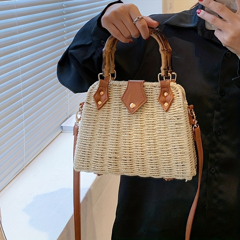 Rattan Woven Handbag For Women, Boho Style Straw Bag, Vintage Crossbody Bag  For Travel Vacation - Temu Germany