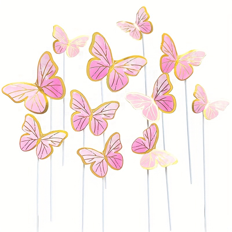 Golden Butterfly Cake Toppers Perfect For Birthday And - Temu Germany