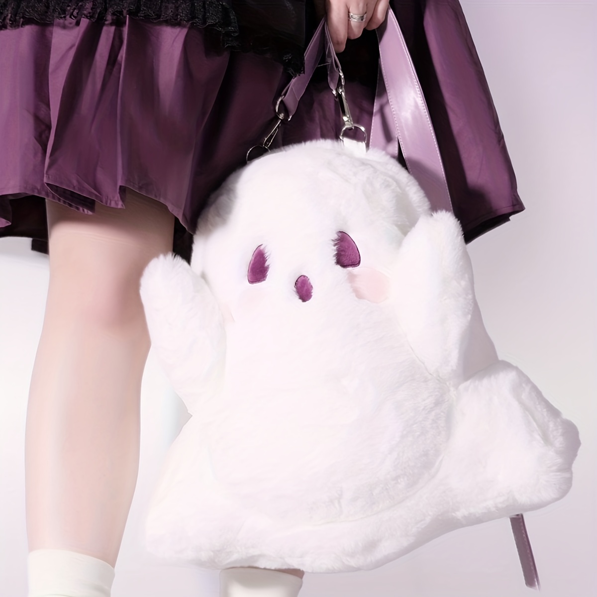 Cute Plush Large Capacity Preppy Backpack, Kawaii Furry Lightweight  Shopping Daypack, Cartoon Travel Commuter Bag Gift For Women