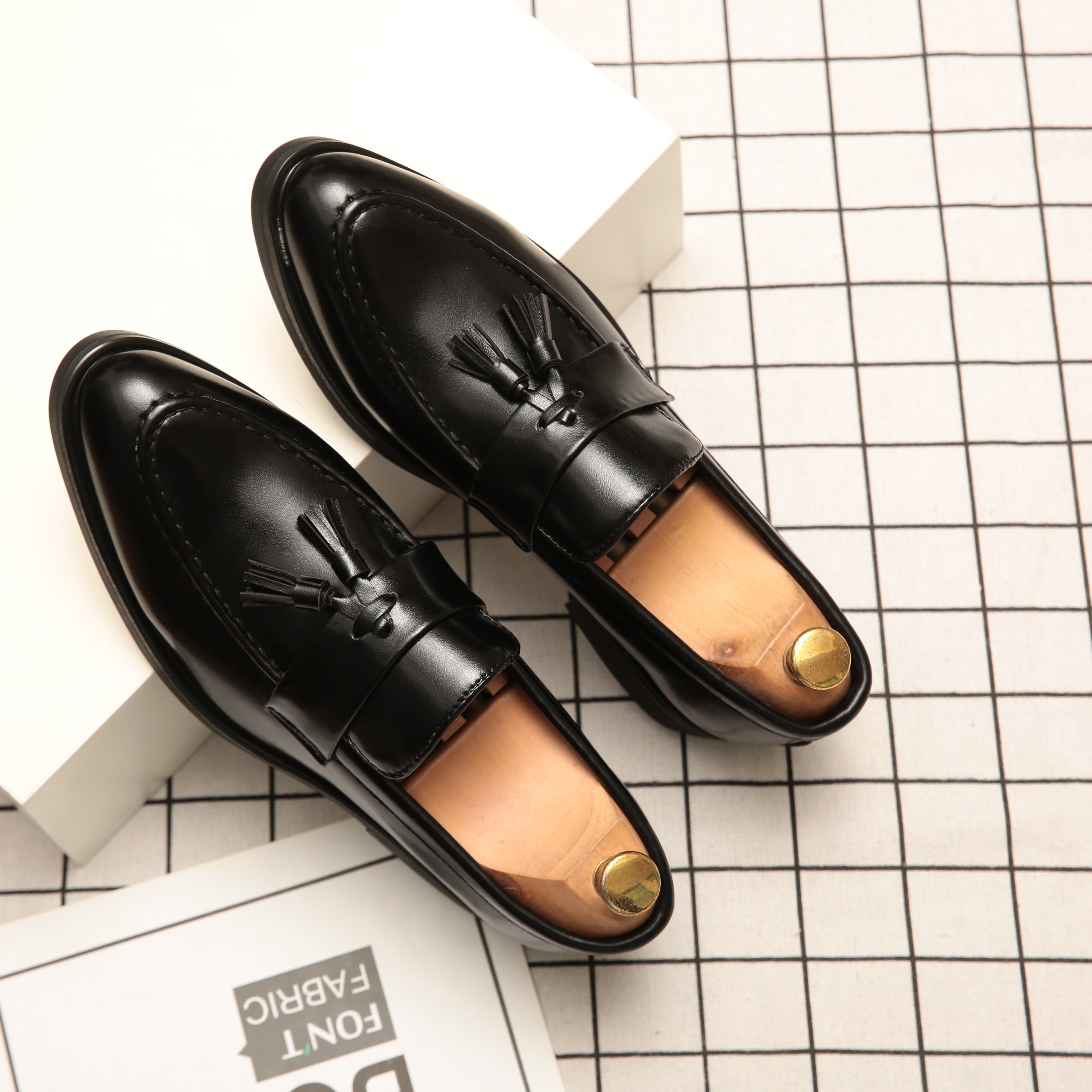 Gold Metallic Patent Leather Tassels Mens Oxfords Loafers Dress
