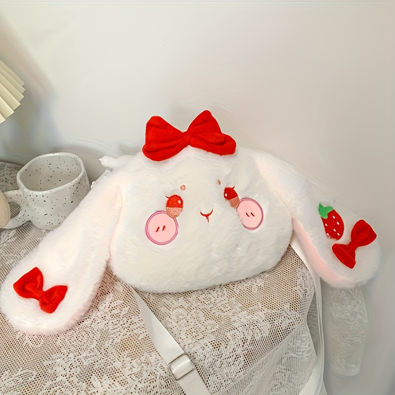 Cute Rabbit Shoulder Bags Bunny Backpack Plush Toy Cartoon Soft
