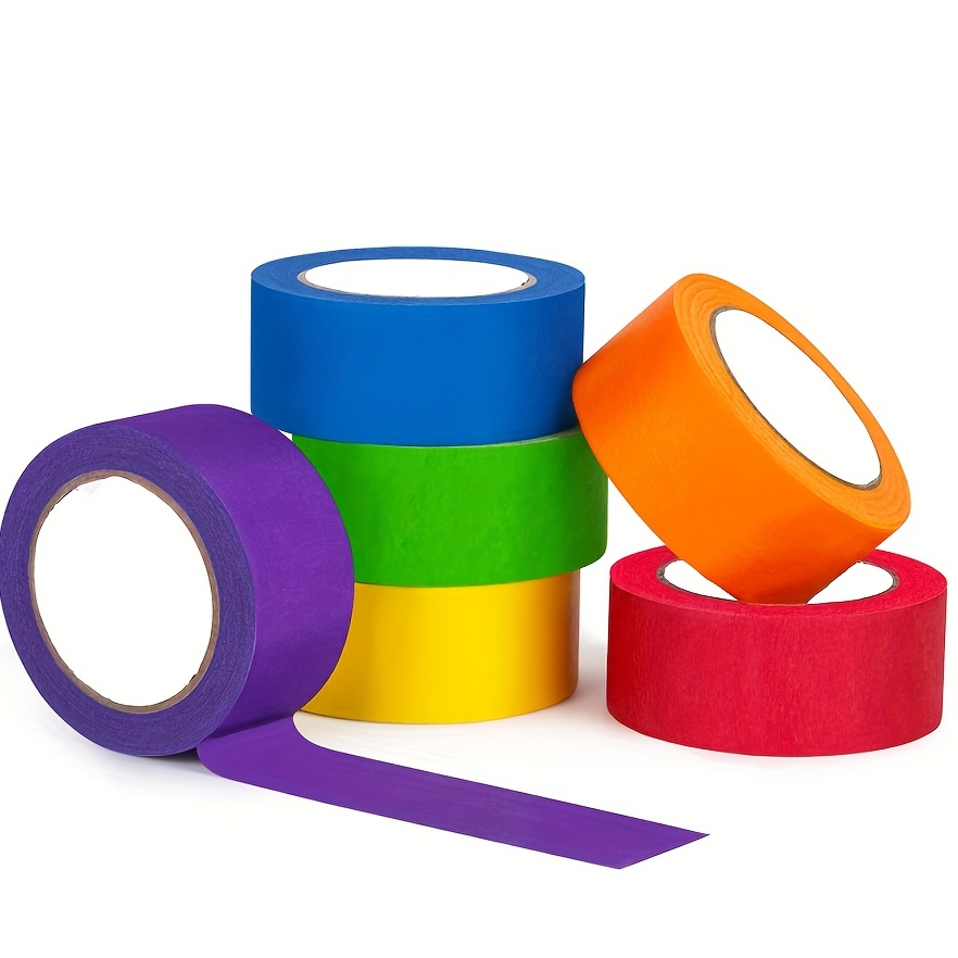 8 Rolls Colored Masking Tape Rainbow Colors Painters Tape Colorful