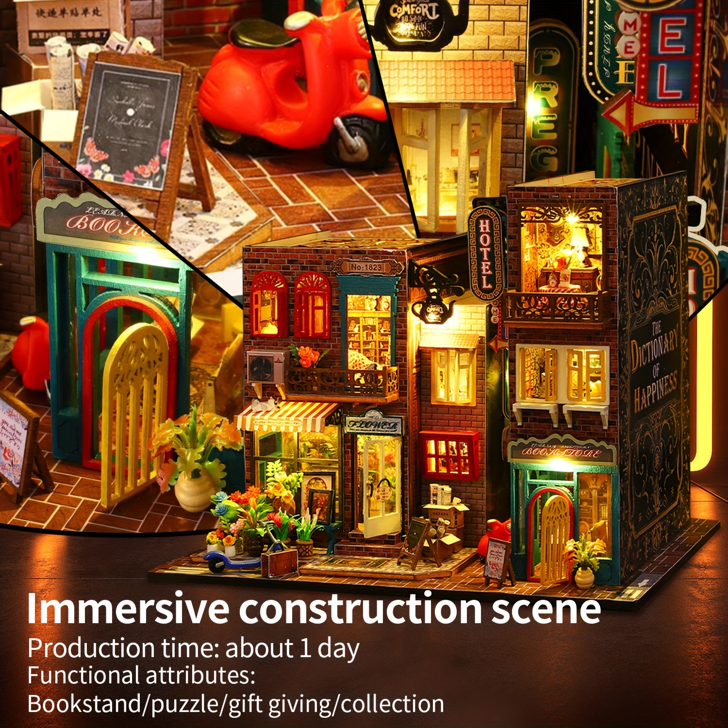 Diy Kit Model Classical Doll House Set Christmas Temu