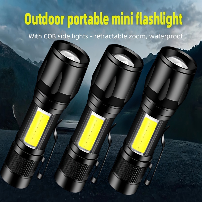 Mini lampe de poche Led avec Zoom Focus, torche Rechargeable avec