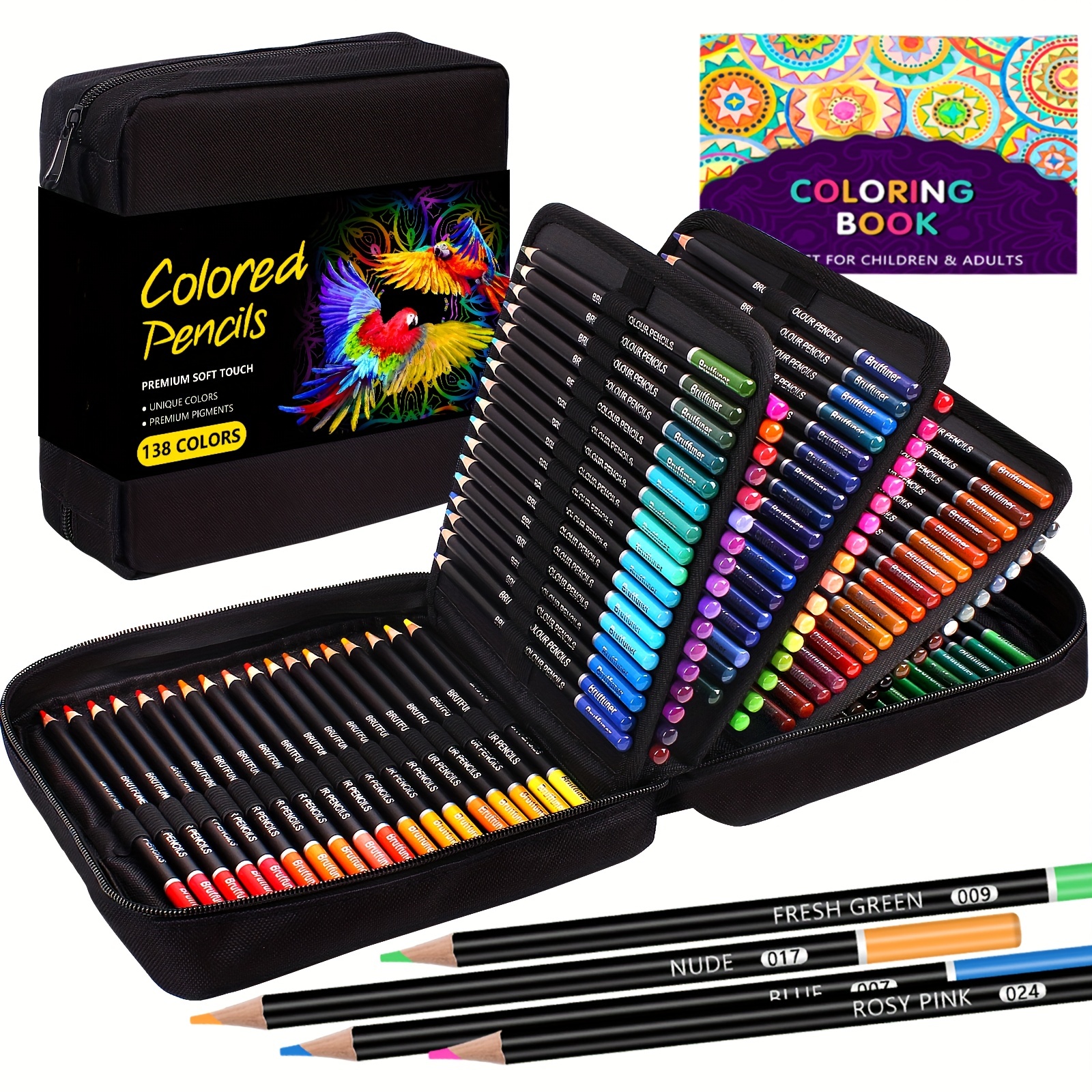 Ensemble de crayons de couleur pour adultes et enfants, crayons de dessin à  base d'huile