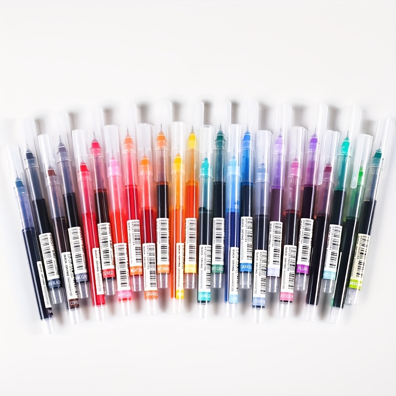 Straight Liquid Quick Dry Gel Pens Large Capacity Colored - Temu