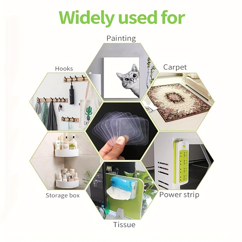 10pcs Double Sided Adhesive Tear And Use Hooks