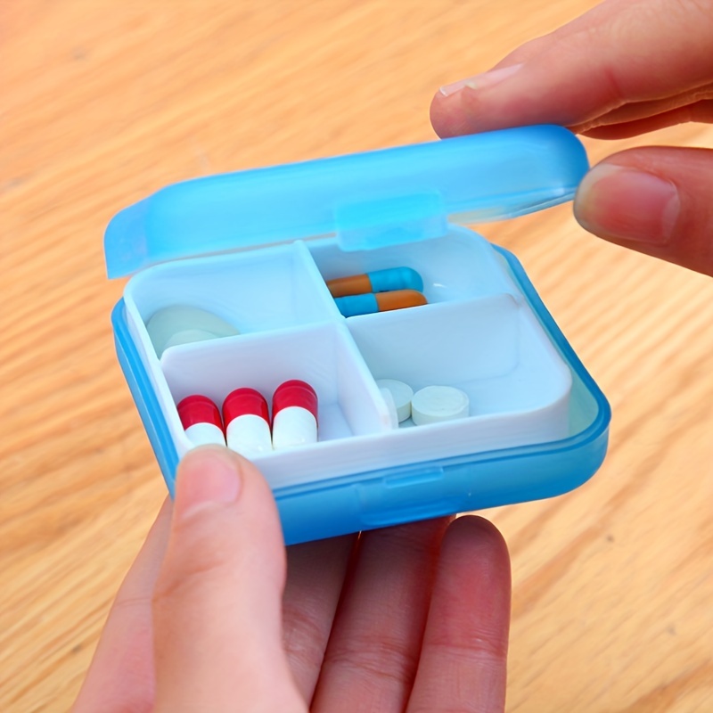 4 Grids Pill Storage Box Portable Medicine Organizer