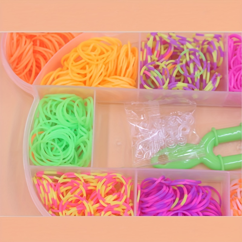 Diy Looming Band Kit Rainbow Colorful Rubber Band Knitter - Temu