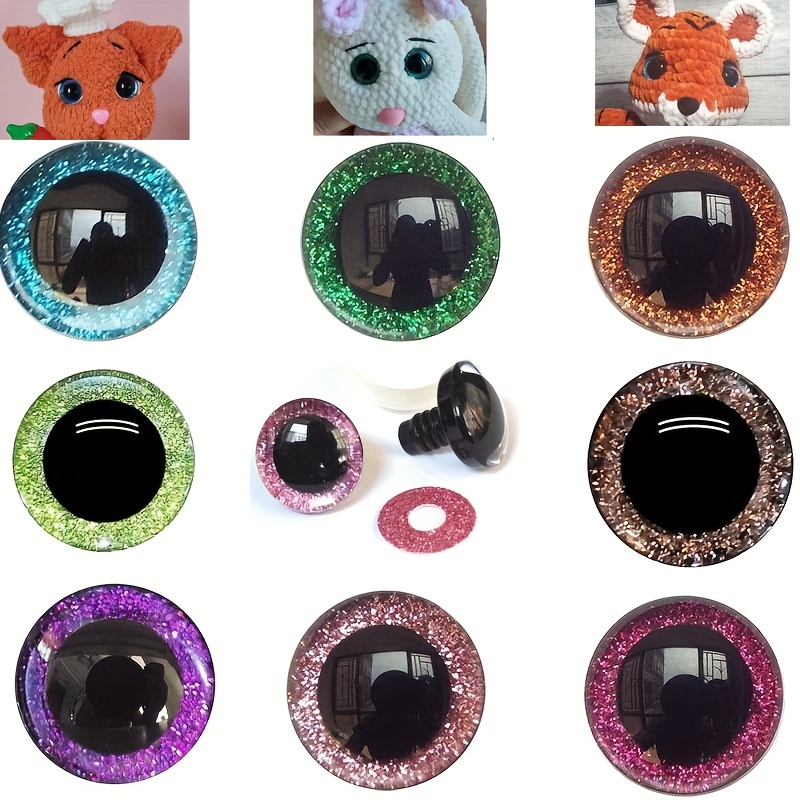 12mm Mixed Color Shiny Doll Eyes Plastic Safety Eyes Doll - Temu