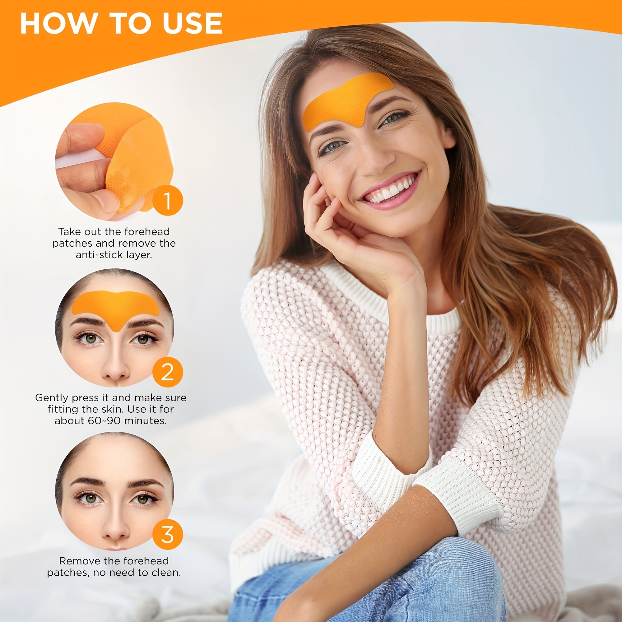 10 Pcs Forehead Patches with Hydrolyzed Collagen for Smooth Skin
