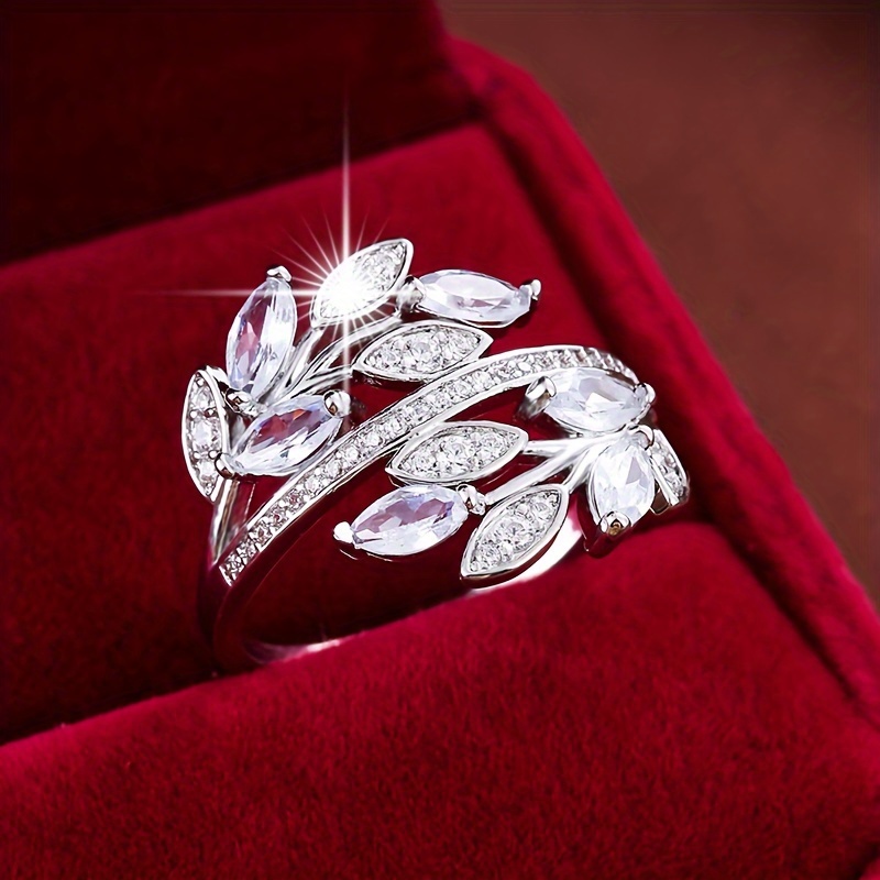 Women's Elegant Olive Branch & Leaf Ring, K Plated