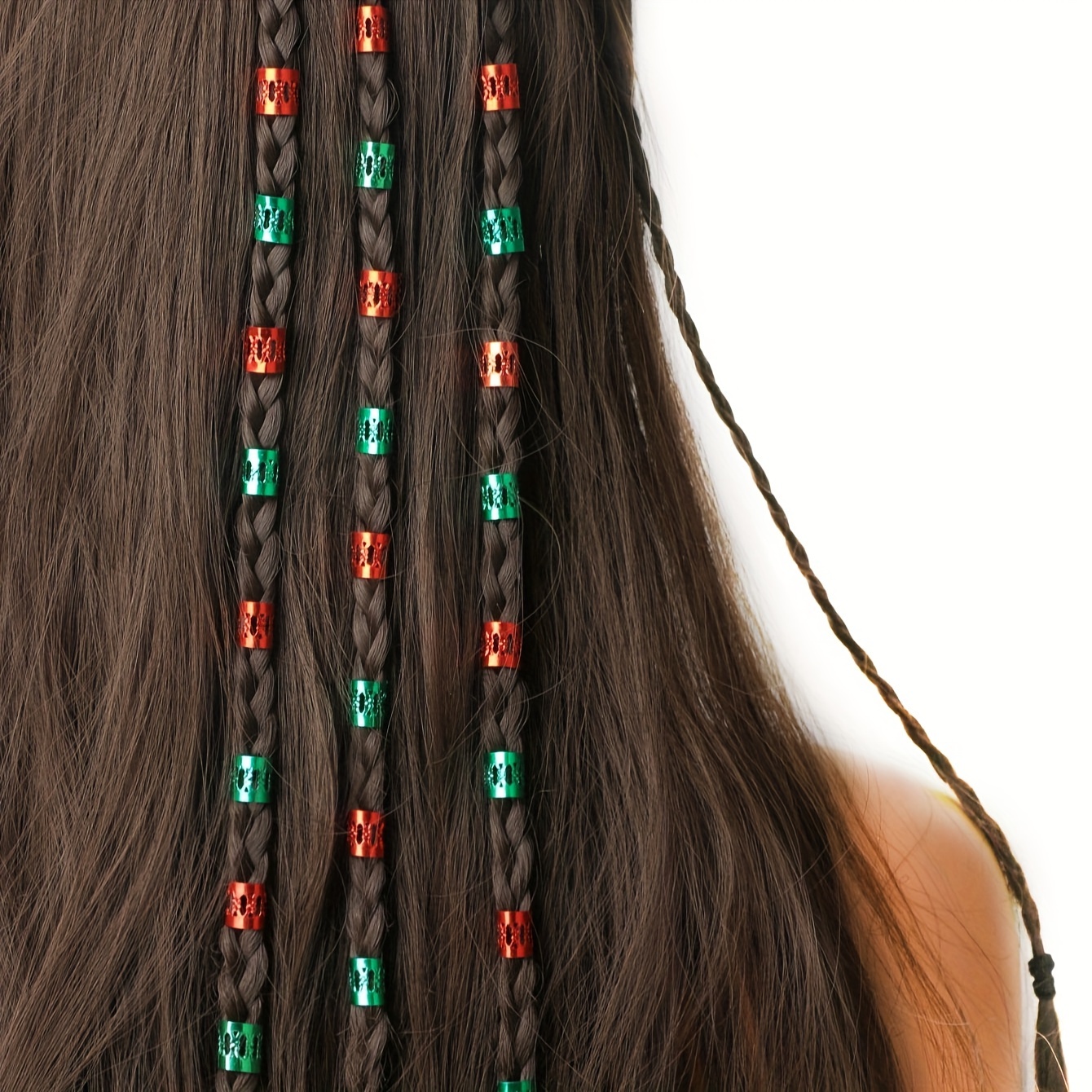 

40pcs Christmas Dreadlock Braid Hair Beads Braids Hair Rings Hippie Style Hair Accessories For Girls