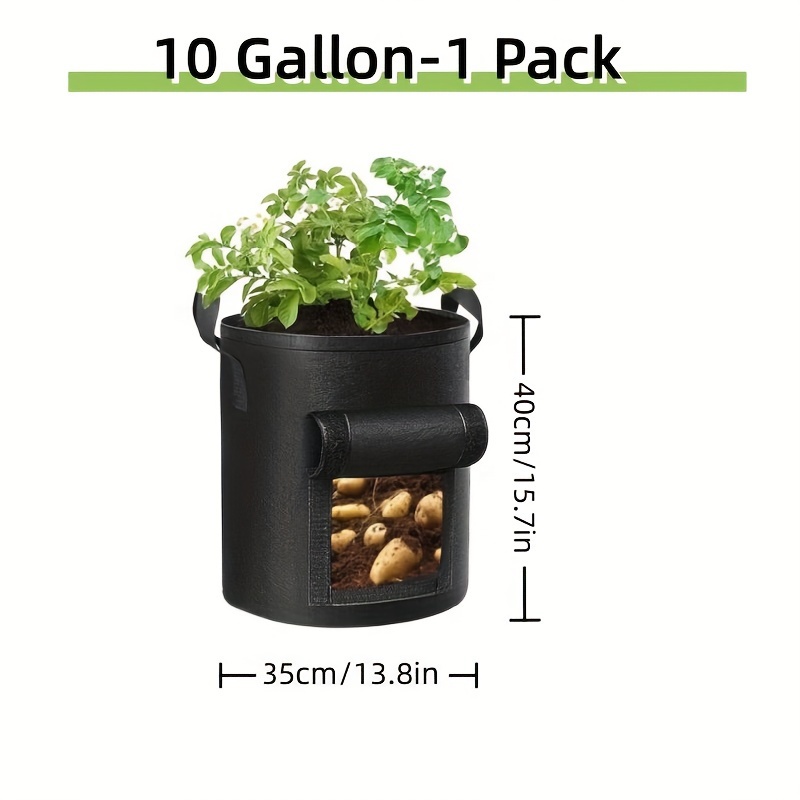 Potato Grow Bags 5 Pack 5/7/10 Gallon Vegetable Growing Bags With